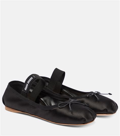 miu miu ballet flats black|farfetch ballet flats.